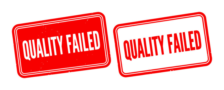 Quality Failed Stamp Set, Red and White Warning Labels, Vector Graphics for Business Rejection and Error Concepts