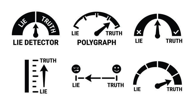 Lie to truth scale icons black vector illustration on white background