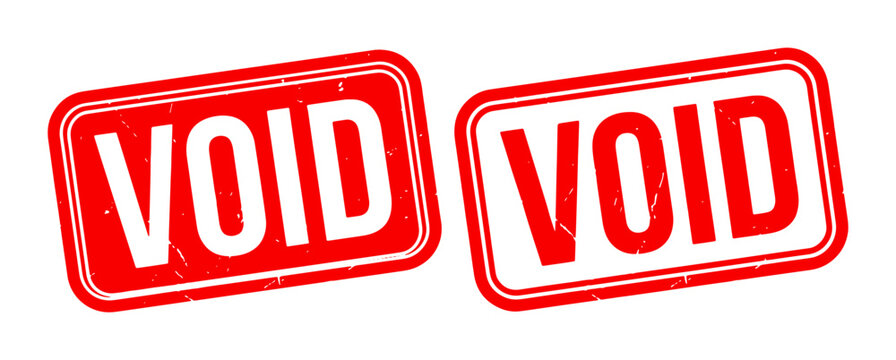 Two red "VOID" rubber stamps, graphic design elements, cancelation marks, rejected stamps, graphic resources
