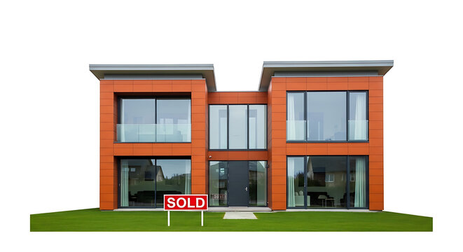 Modern house with red and white walls
