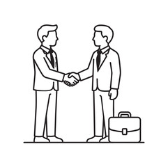 Fototapeta premium 3D Businessmen Shaking Hands Vector Illustration Representing Business Partnership Teamwork Agreement Professional Meeting Collaboration and Success Concept