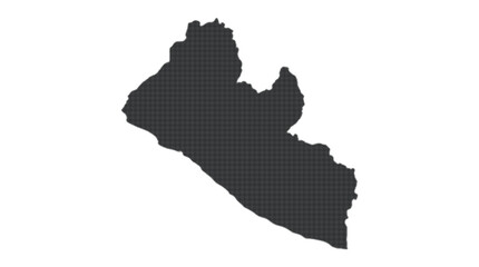 Fototapeta premium Detailed map of Liberia isolated on white background, featuring a complex and intricate black and white geometric pattern texture fill for a modern artistic design style.