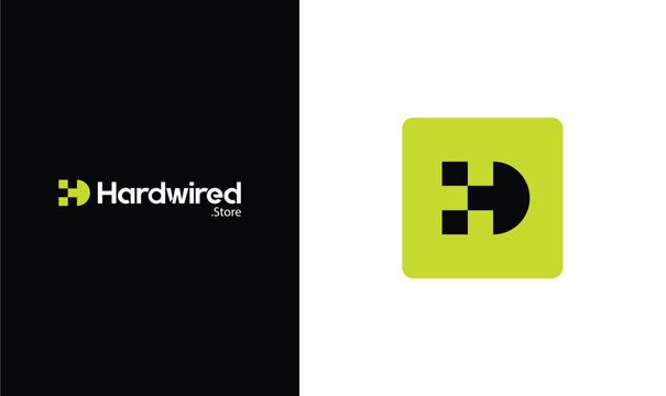 Modern Pixel Letter D Technology Logo Vector