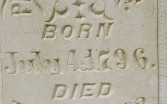 Close up of Historic Headstone in Rural East Texas Cemetery