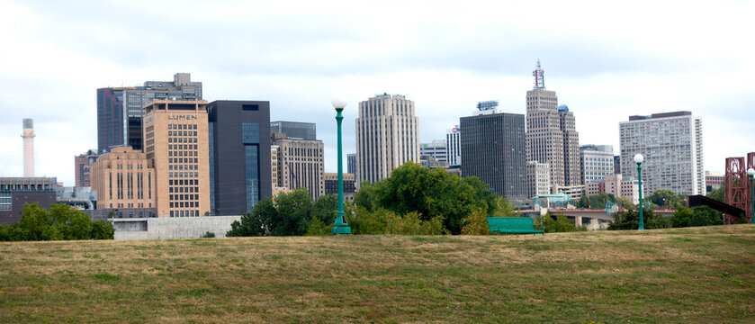 Skyline view of downtown St. Paul 2023. St Paul Minnesota MN USA