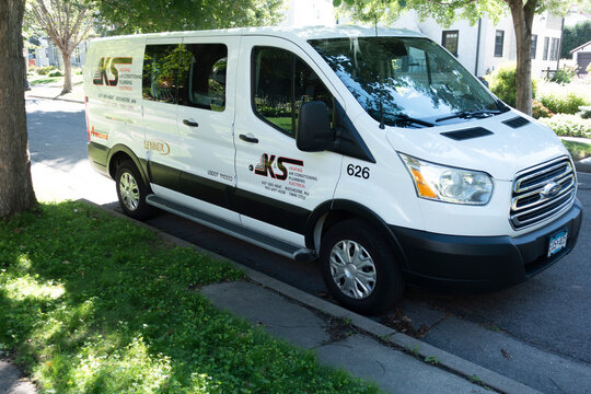 Mobile K&S truck repairing or installing air conditioning, plumbing or electrical service. St Paul Minnesota MN USA