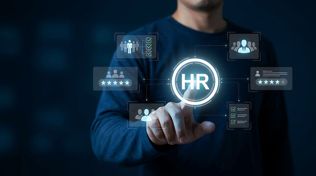 Human Resources Digital Interface Employee Evaluation Recruitment Concept