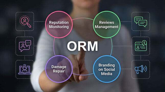 Online Reputation Management Digital Marketing Brand Monitoring Concept