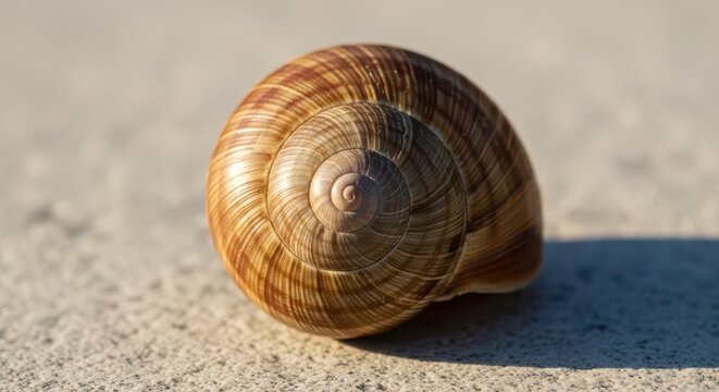 Intricate Spiral of a Snail Shell Captured in Detailed Close-Up Macro Photography