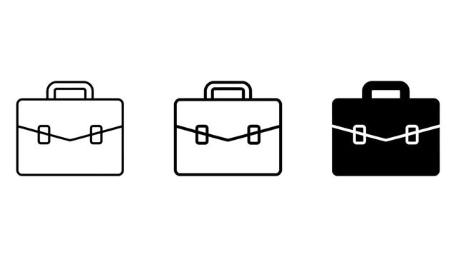 Set of briefcase icons for business and professional document storage with briefcase business document corporate