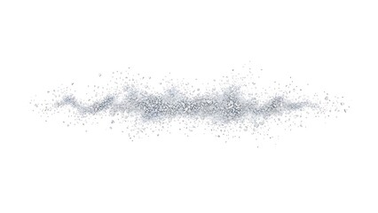 Obraz premium Abstract gray dust line isolated on white background. Soft particle texture perfect for smoke effects, powder overlays, artistic compositions, creative backgrounds, and modern graphic design.