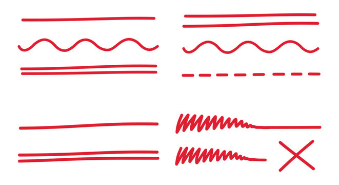 Red linear patterns and scribbles on a plain surface