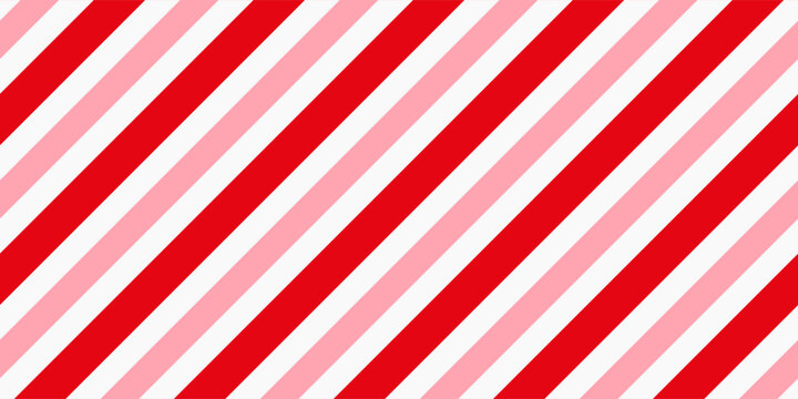 Candy cane Christmas background, peppermint diagonal stripes print seamless pattern