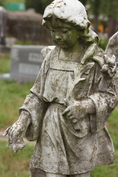Antique Angel Statue in Rural East TX Cemetery