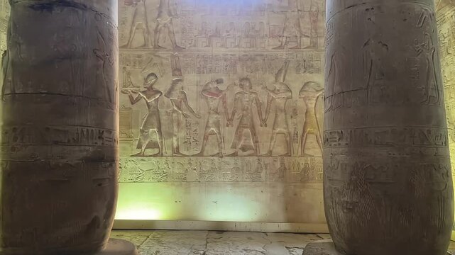 Timelapse at the Ancient Temple of Seti I in Abydos, Egypt