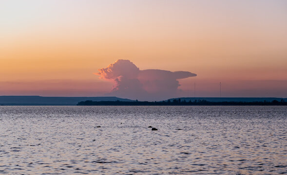 Sunrise sky background with Cloud look like an animal