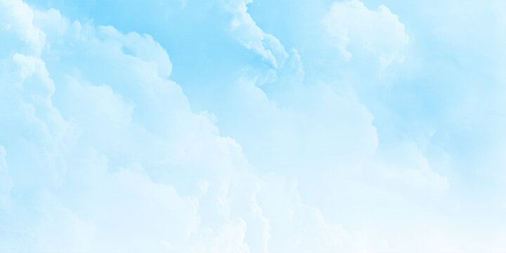 The vast blue sky and clouds sky. Natural blue sky background. Blue sky background with white clouds. Vector Illustration.