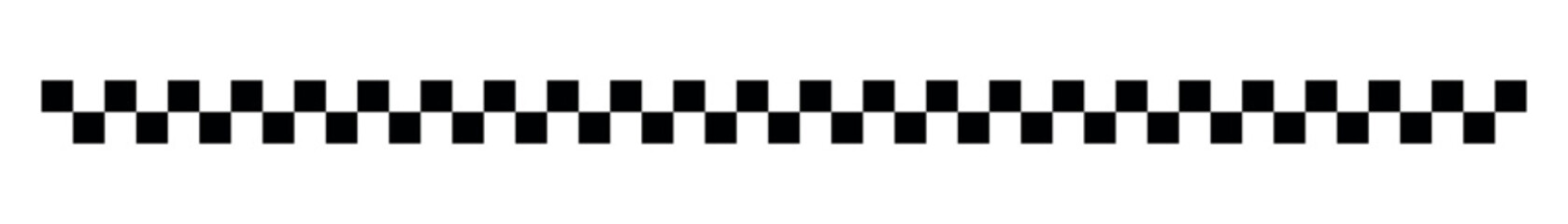 Checkered Taxi Border Ribbon, Seamless Race Track Finish Line Stripe Vector Graphic Banner © ALX