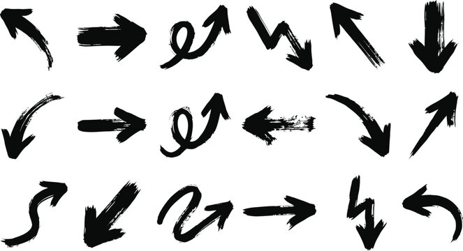 Black brush stroke arrows