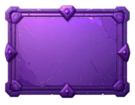 Purple background with broken frame and black background with some small pieces.