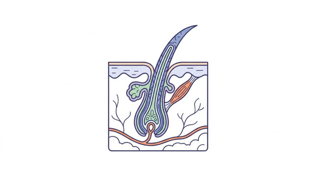 Illustration of a sperm cell swimming near surface.