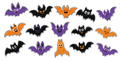 Obraz premium Halloween Bat Clipart Collection Set