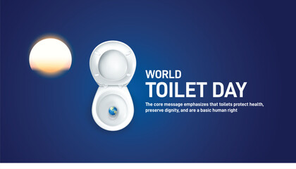 World Toilet Day concept poster, banner, social media post, postcard, background, backdrop, template, greeting card, web banner, cover design vector illustration © MstMouluda