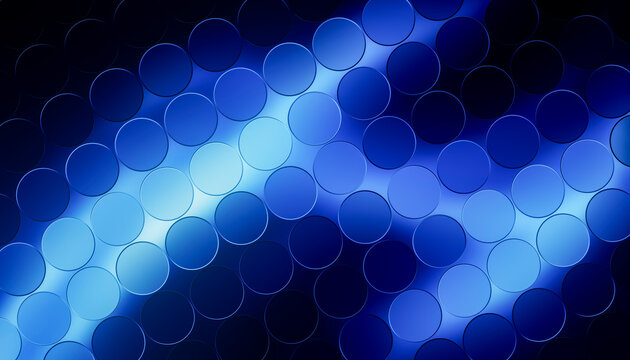 3D blue disc wave pattern creates flowing luminous technology.
