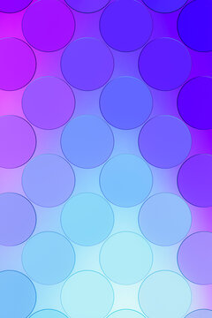 3D lavender circle gradient pattern glows with cool cyan light.