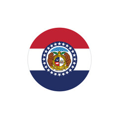 Obraz premium Missouri Circle Flag Icon Isolated on White Background