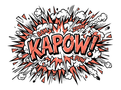 Comic Book Explosion "Kapow!" with Sound Effects