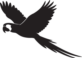 Obraz premium Black Silhouette Of A Bird In Flight Vector Illustration