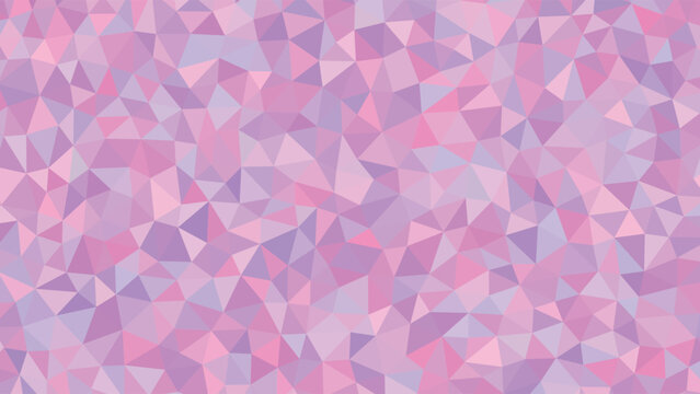 Abstract geometric polygonal background. Colorful low poly mosaic in pastel purple and pink shades. Tiled seamless repeating decorative pattern for backdrop, card, modern, web, creative surface