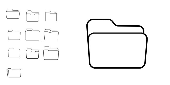 Expanding File Folder Blank UI Style Office Document Icon Outline
