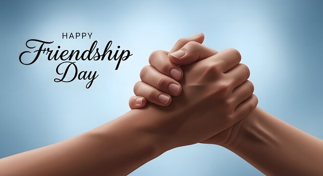Interlocked hands celebrating friendship day