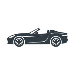 Obraz premium A simple black silhouette of a modern convertible sports car