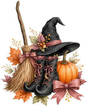 fall pumpkin witch