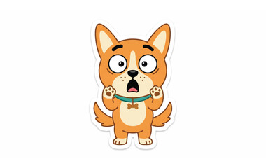 Fototapeta premium Corgi Cartoon Dog Furry Friend.