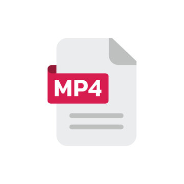 MP4 File Document Icon Isolated on White Background
