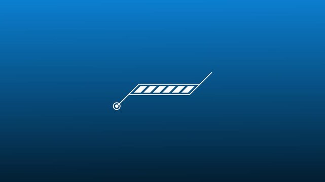 White scifi callout layout with slanted loading progress segments on gradient blue background. 4k