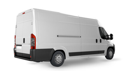 Delivery Van Mockup, layout for presentation. 3D render illustration. © Qasim