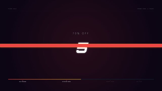 Diagonal Sash Ribbon Banner Flash Sale Countdown 4K