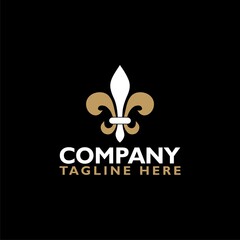 Fleur de lis  logo icon isolated on black background © sljubisa
