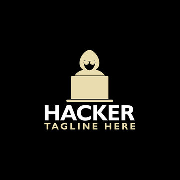 Hacker logo icon isolated on black background