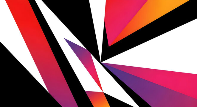 Abstract Geometric Background Featuring Vibrant Multicolor Triangles and Dynamic Diagonal Lines in Modern Graphic Design