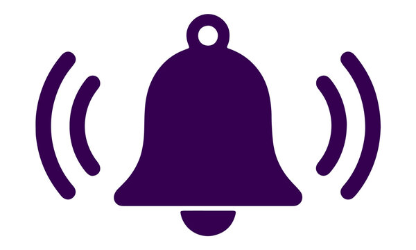 Notification bell alert signal icon with notification reminder minimalist communication software