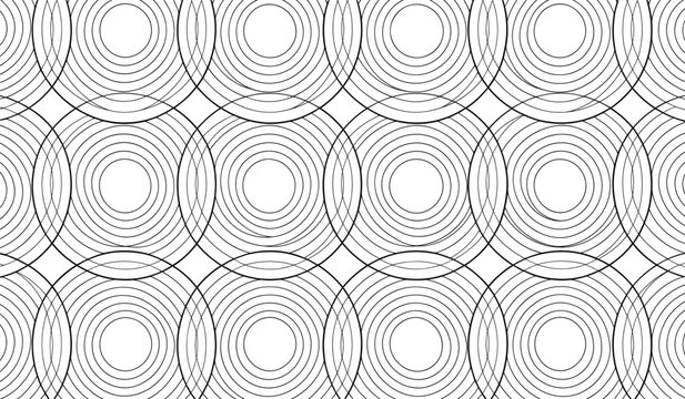 Concentric Circles Pattern in Monochrome Vector Background for Modern Design Applications