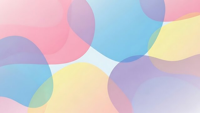 Soft Pastel Colored Organic Shapes Overlaying a Light Background