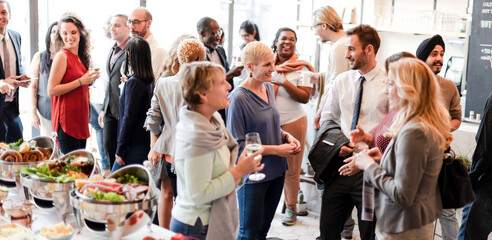 Obraz na płótnie Canvas Networking event with diverse professionals