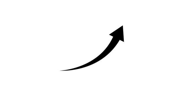 animated business growth bar chart with upward arrow finance profit icon,Abstract arrow business graph icon animation background. arrow rising transparent channel. Abstract arrow growth  animation.